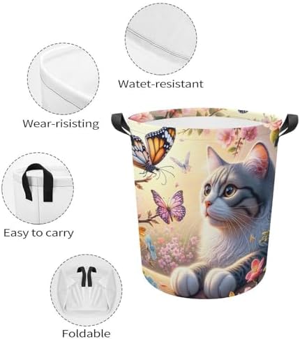 Meiko Butterfly Latern Foldable Laundry Hamper Durable Waterproof for All Uses