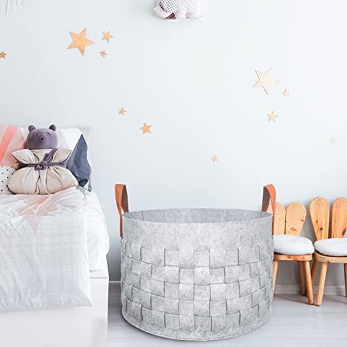 Charming Durable Felt Laundry Basket for Safe Storage