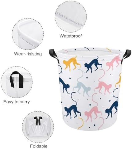 Meiko Abstract Monkey Pattern Storage Basket