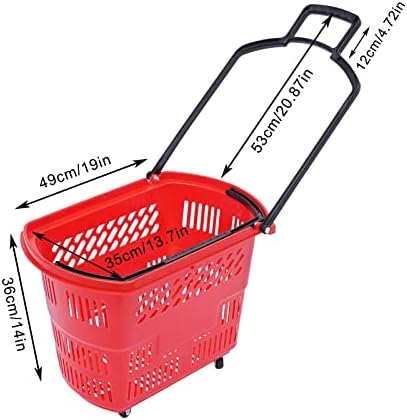Durable 6-Piece Rolling Shopping Cart with Wheels