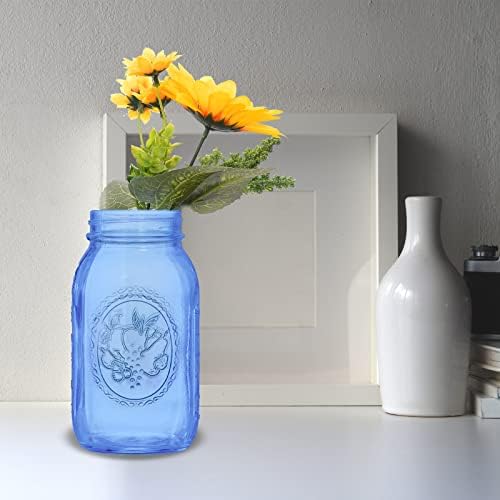 Elegant Blue Mason Jars 6-Pack