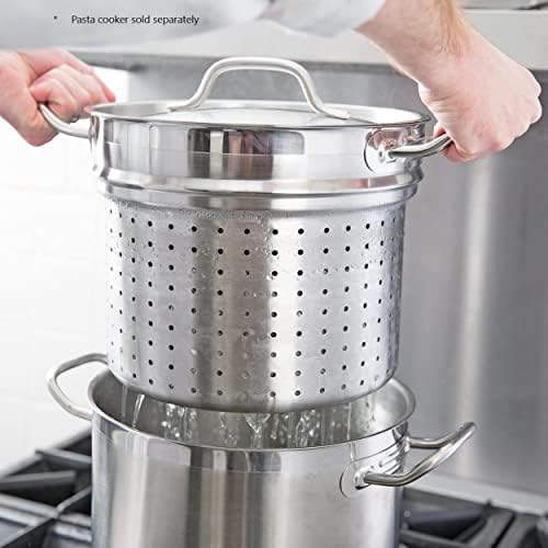 TrueCraftware-12 qt Pasta Cooker Lid Heavy-Duty Stainless Steel Durable Thermal Insulation