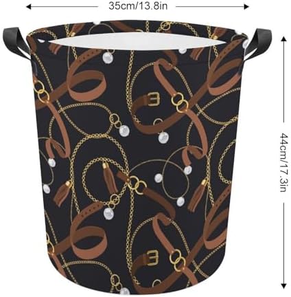 Meiko Gold Chains And Pendants Laundry Hamper Waterproof Unique Design