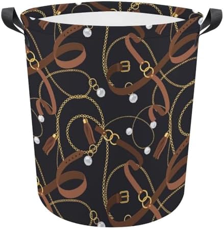 Meiko Gold Chains And Pendants Laundry Hamper Waterproof Unique Design