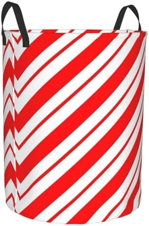Peppermint Stripes Laundry Basket Waterproof Portable