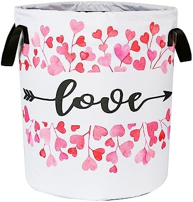 Love Laundry Basket Red Heart Foldable