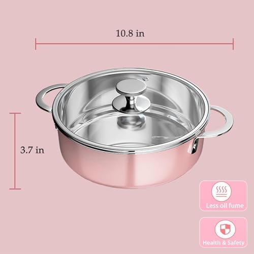 108-inch Dual-Handle Nonstick Stainless Steel Stock Pot with Visual Glass Cover
