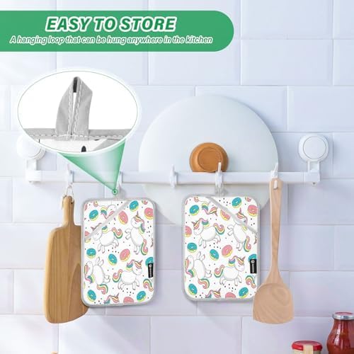 Cute Cartoon Unicorns 2-Pack Heat-Resistant Potholders