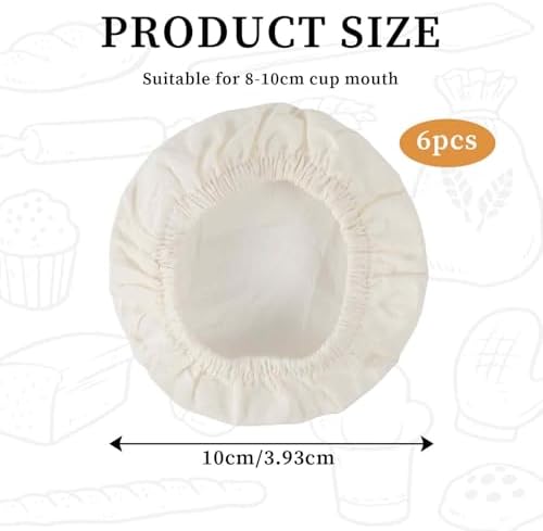 6Pack Sourdough Starter Jar Covers Cloth