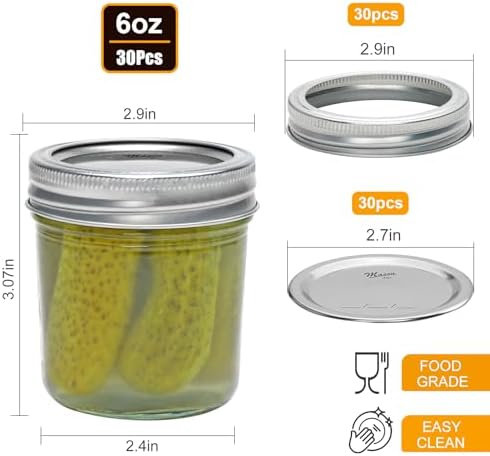 Rustic Country Style Mason Jars Set of 30