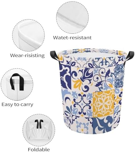 MEIKKO Talavera Ethnic Folk Laundry Basket