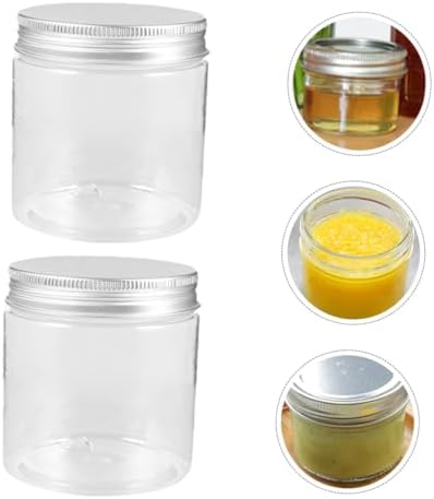 Alipis 8pcs 250ml Plastic Mason Jars with Aluminum Covers