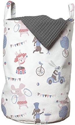 Ambesonne Circus Laundry Hamper Multicolor
