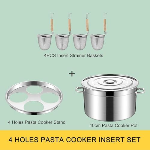 Heavy Duty Stainless Steel Pasta Pot with Strainer Basket