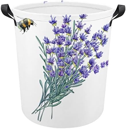 MEIKKO Watercolor Lavender Large Laundry Hamper Basket