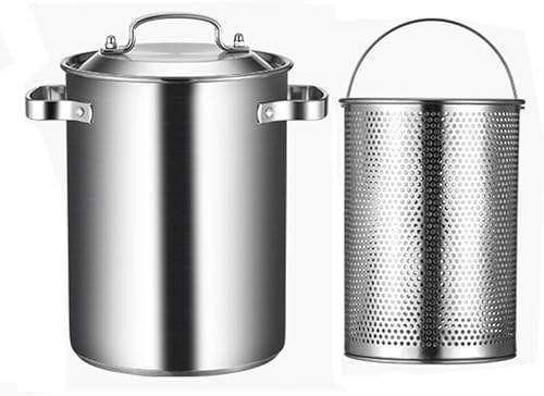Versatile Asparagus Pasta Steamer 304 Stainless Steel Pot with Lid Strainer Basket