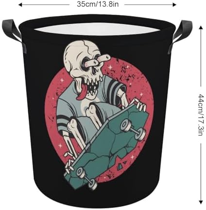 OV2925MEI skull print skateboard laundry hamper