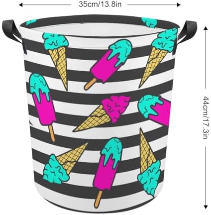 MEIKKO Colorful Ice Cream Summer Laundry Hamper