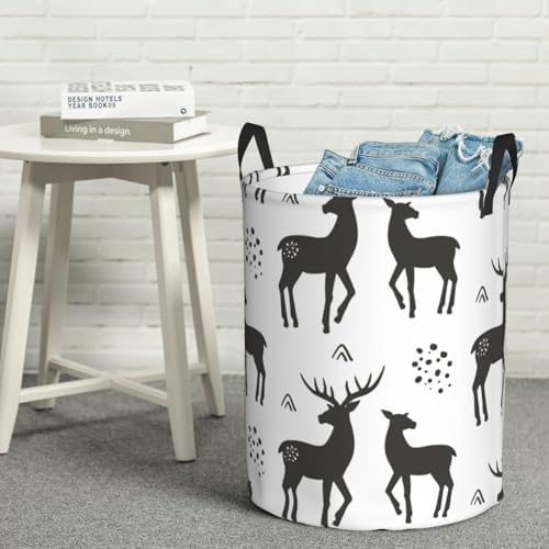 Collapsible Reindeer Laundry Basket for Home Dorm