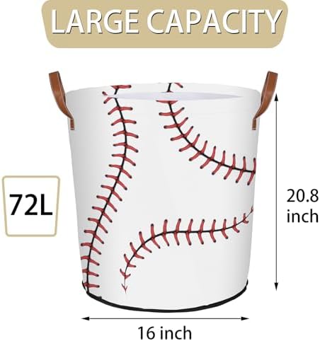 Mozaigos Baseball Texture Laundry Hamper