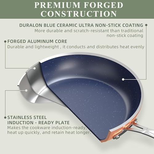 Nuwave Healthy Duralon Blue Ceramic Cookware Set