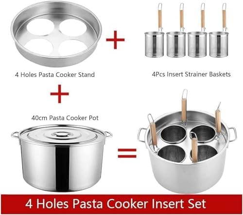 Stainless Steel Pasta Steamer and Strainer Basket Set