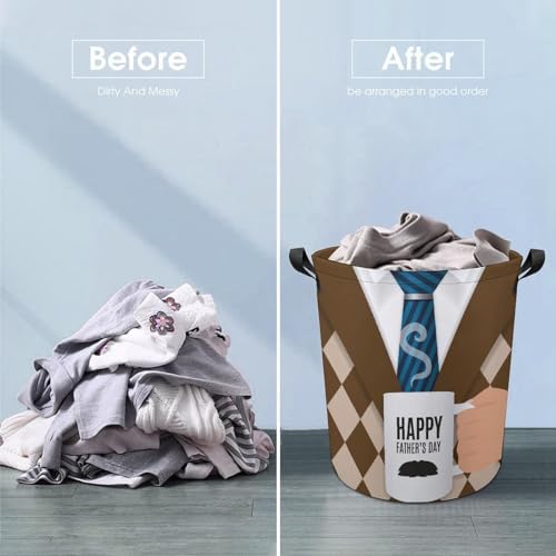 Happy Fathers Day Laundry Hamper with Handles