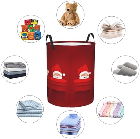 DCEHGEW Santas JollyHelpers Collapsible Laundry Basket 165x138in Waterproof Durable for Family Use