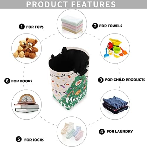 Merry Christmas Water-Resistant Oxford Cloth Storage Baskets