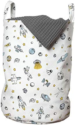 Ambesonne Spaceship Laundry Bag Doodle Style for Space Explorers