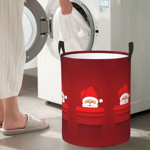 DCEHGEW Santas JollyHelpers Collapsible Laundry Basket 165x138in Waterproof Durable for Family Use