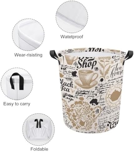 Premium Waterproof Organizer Bin with Teal Sketches Design Family Storage Solutions