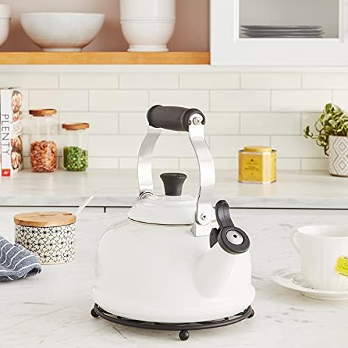 Le Creuset Enamel-On-Steel Whistling Tea Kettle 17 qt White