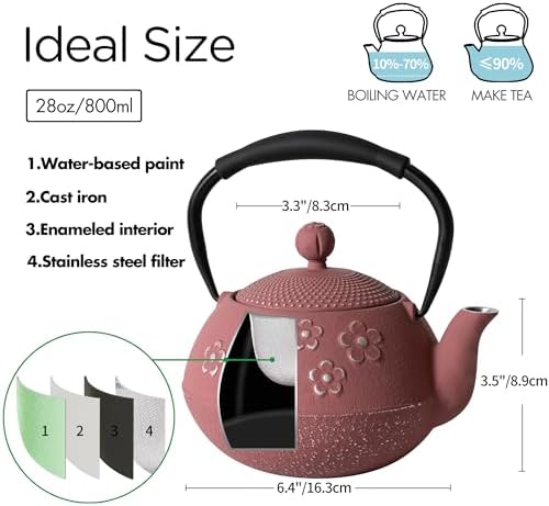 Cast Iron Tea Pot for Stove Eco-Friendly Feel