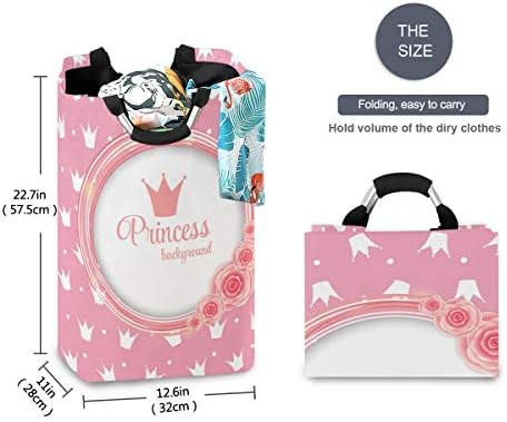 SUABO Princess Crown Laundry Basket Foldable