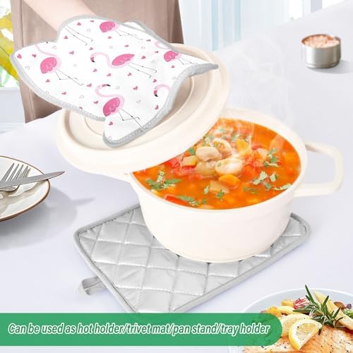 Elegant Pink Flamingos Heat Resistant Potholders