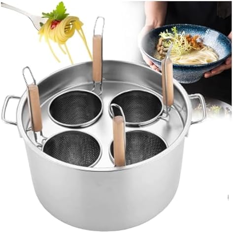 AttreX 3 4 5 Hole Stainless Steel Pasta Cooker Pot With Strainer