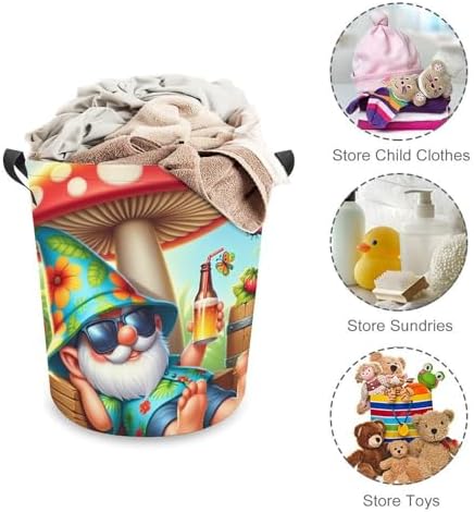 Full-Load Capacity Collapsible Laundry Hamper with Cartoon Gnome Design