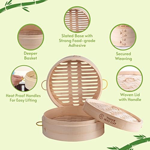 10inch 2 tier bamboo steamer