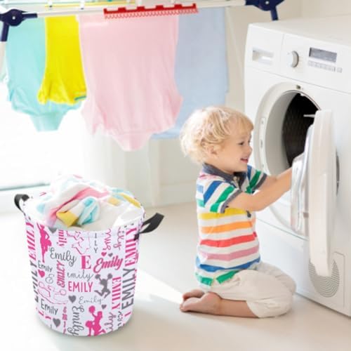 Personalized Baby Laundry Basket with Custom Name Storage for Kids Adults