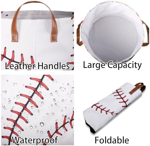Mozaigos Baseball Texture Laundry Hamper