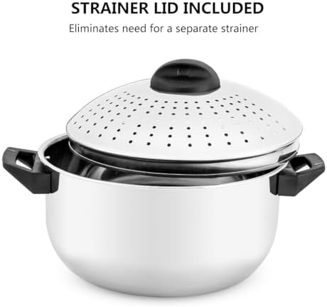 48 Quart Stainless Steel Pasta Pot with Strainer Lid and Locking Handle