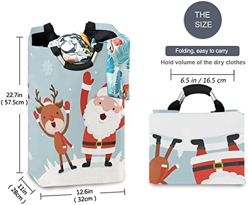 Visesunny Large Capacity Reindeer Laundry Hamper Basket