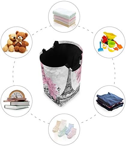 Xigua Pink Paris Tower Laundry Hamper