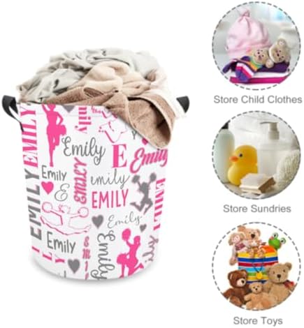 Personalized Baby Laundry Basket with Custom Name Storage for Kids Adults