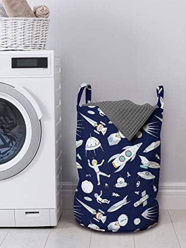 Ambesonne Space Laundry Bag Planets Rockets Cosmic Adventure