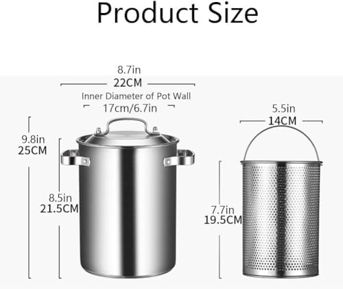 Versatile Asparagus Pasta Steamer 304 Stainless Steel Pot with Lid Strainer Basket