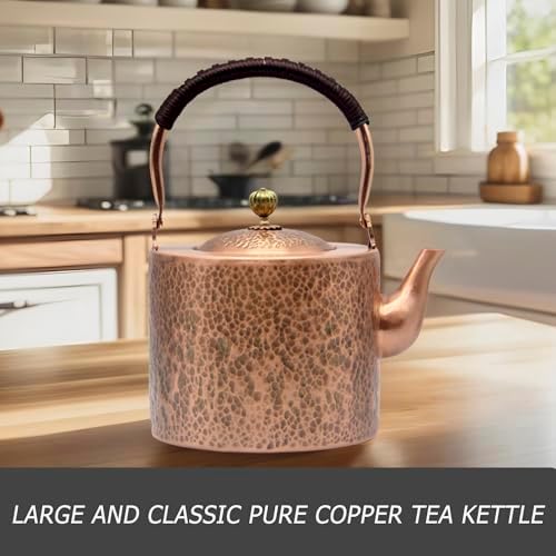 Pure Copper 676oz Tea Pot Stovetop Camping Safe Non-Magnetic Health Benefits