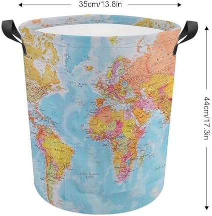 MEIKKO Map of The World Laundry Basket