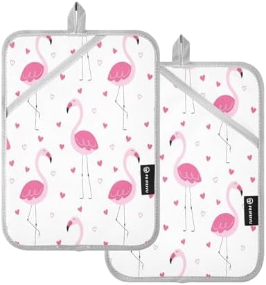 Elegant Pink Flamingos Heat Resistant Potholders